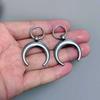European Harajuku Hip Hop Titanium Steel Moon Earrings