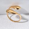 European Minimalist Water Drop Open Ring: Trendy Women's Fashion Statement