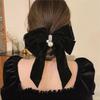 Women's Velvet Bow Hairpin Fashionable Princess Headdress Sweet Back-Of-The-Head Hair Clip New Year's Hair Accessories