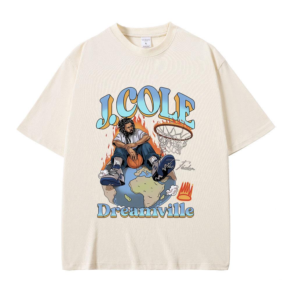 Best Famous Rapper J. Cole The Fader Dreamville Graphics Tshirt Men Women's Hip Hop Vintage Tees Male Fashion Oversized T-shirt