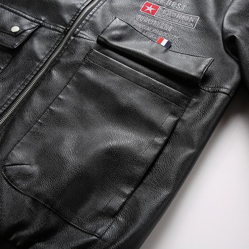 Moda in pelle da uomo autunnale Abbigliamento da motociclista Giacca in pelle sottile da uomo Cappotto da uomo Air Force