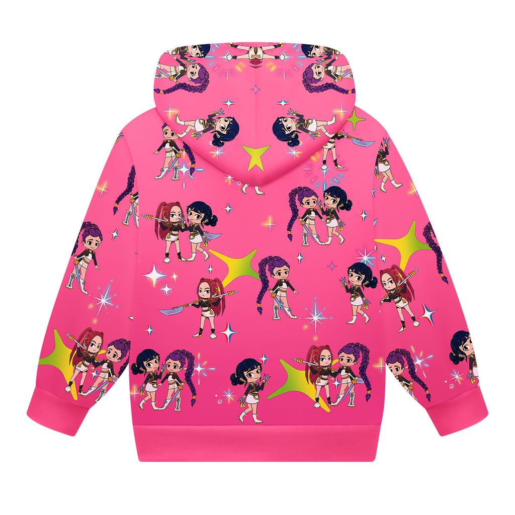 Dívčí mikina 3D kreslená bunda mikina hudba na zip s kapucí dlouhý rukáv topy