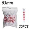 20pcs/Bag Plastic Golf Tee With Red/Black/Blue/Pink/Green Stripe Marking, Durable, Golf Supplies