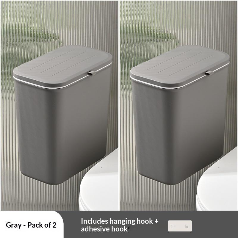 1/2Pcs Effortless Cleanup Space-Saving White Wall-Mounted Trash Bin For Kitchen - Durable Plastic Multi-Functional Garbage