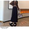 Women's Fleece-Lined Knit A-Line Midi Skirt, 2025 Autumn/Winter Style, Thickened Design, Hip-Hugging.