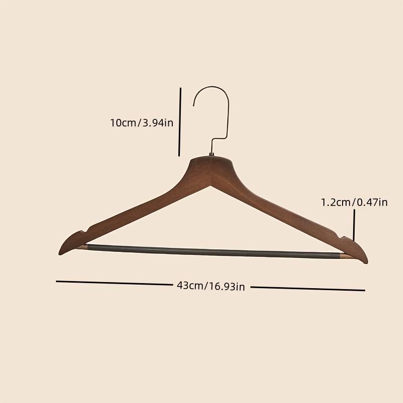 5 Pezzi Grucce Premium in Legno con Finitura Lucidante - Antiscivolo, Design Scanalato per l'Esposizione dei Capi - Ideale per Casa, Negozi di Abbigliamento