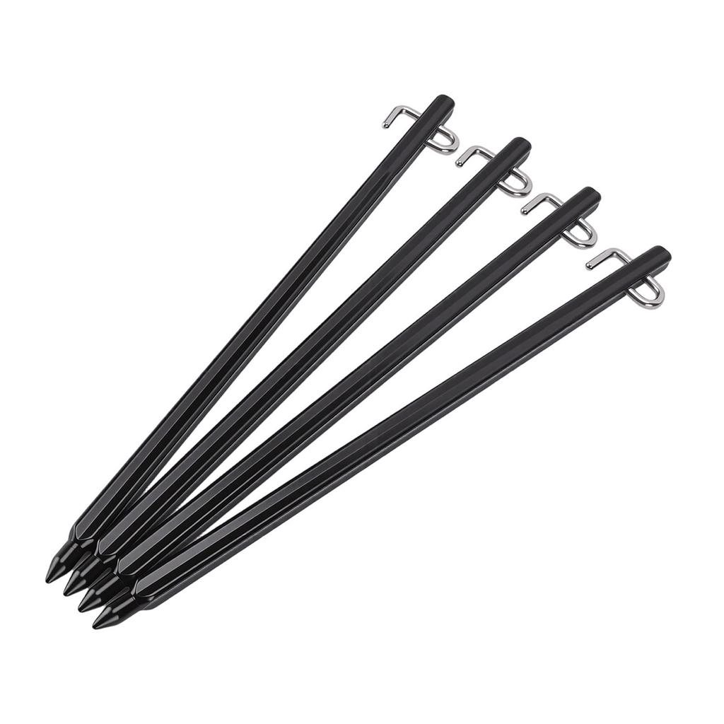 Heavy Duty Aluminum Alloy Tent Ground Stakes with Reinforced Hook, 11.02 Inch for Awning