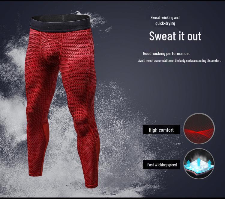 Men's 3D Print Quick-Dry Stretch Compression Running Leggings