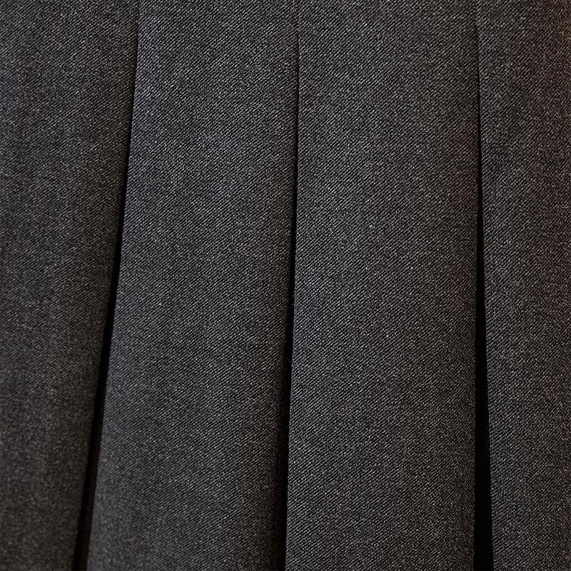 2026 Petite Plus Size Wool Pleated Midi Skirt - High Waist, Versatile School Style with Belt