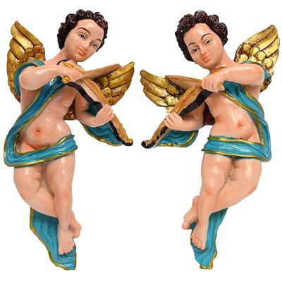 Harz Engel Set Schutzengel Set Wandmontage Katholische Ikone Perfekt für Wohnzimmer, Gebetsraum, zum Verschenken und für Dekorationen