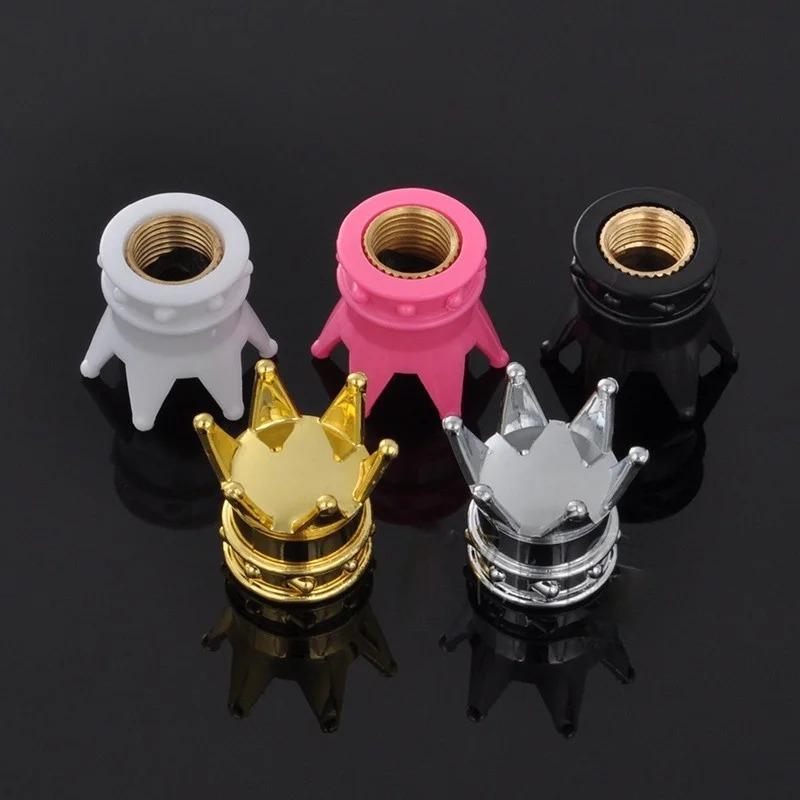 10pcs Multi Colors Crown Shape Car Tire Valve Caps Motorcycle Bicycle Tyre Air Dust Covers Universal Wheel Cap.