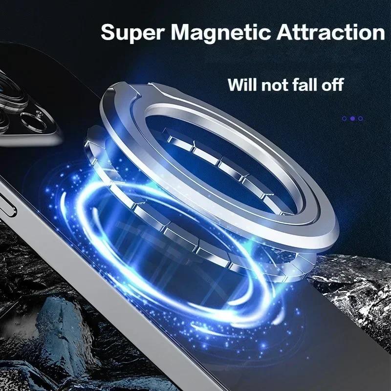 Magnetic Cell Phone Ring Holder Compatible with iPhone 12 13 14 15 Series For MagSafe Removable Cell Phone Grip Kickstand Phone Accessories