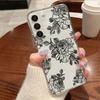 Transparent Flowers Pattern Phone Case For Samsung Galaxy S26 S25 S24 S23 Ultra S26 S22 Plus S24 S21 FE S25 Edge Soft TPU Cover
