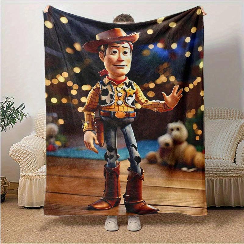 1pc,Toy Story Woody Blanket Perfect for Home Decor, Couch, Outdoor, Gift Idea, Flannel Throw, Bedroom, Living Room, Travel, Camping, Car Use