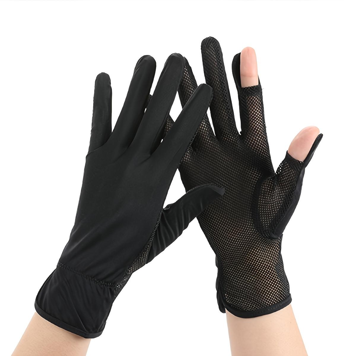 

A Ladies Breathable Thin Loose-Fitting Fingerless Summer Glove with Mesh Palm for Casual Walking чёрный