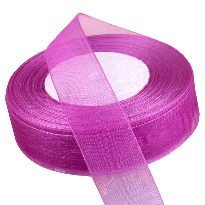 2,5 cm breites, transparentes Satinband aus Schneegarn für Bastelarbeiten und Haarschmuck