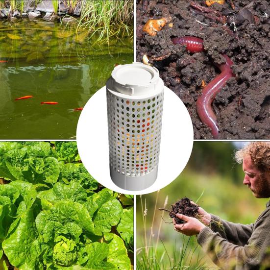 Worm Composter In-Ground Compost Bin with Vent Holes Vermicomposting Tool Worm Bin for Organic Gardening Enthusiasts Beginners Yard Lawn
