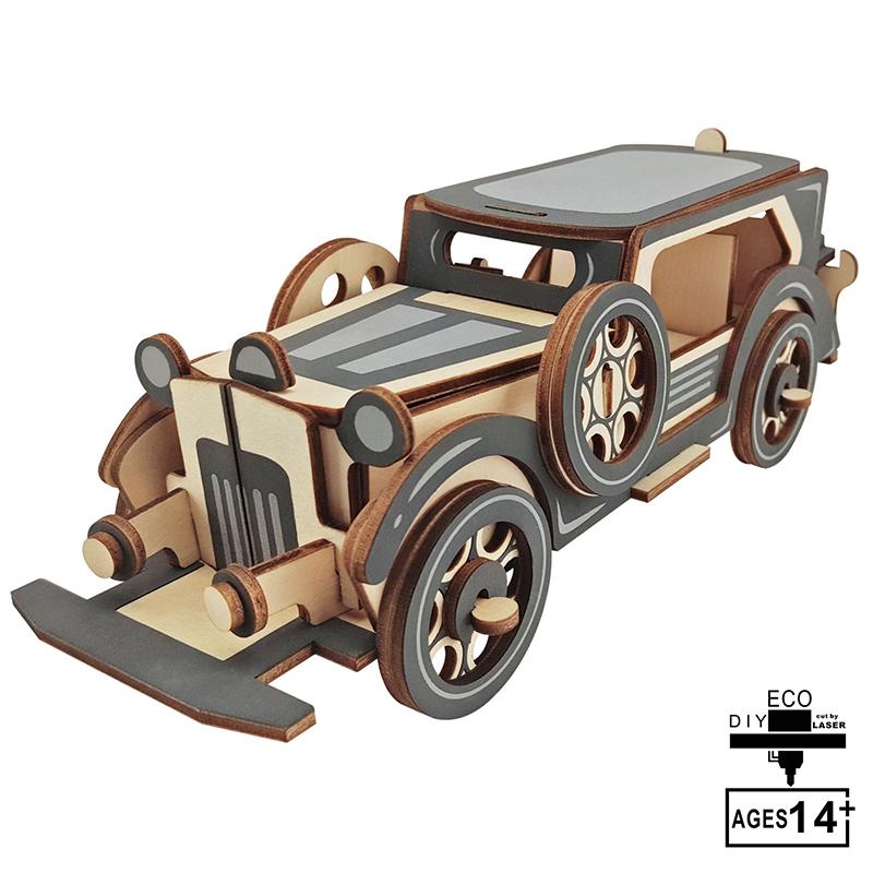 DIY Wooden Car Motorcycle 3D Assembly Model Board Toys Wooden Puzzle Board Car Model Educational Toys Craft Kits Desk Decoration