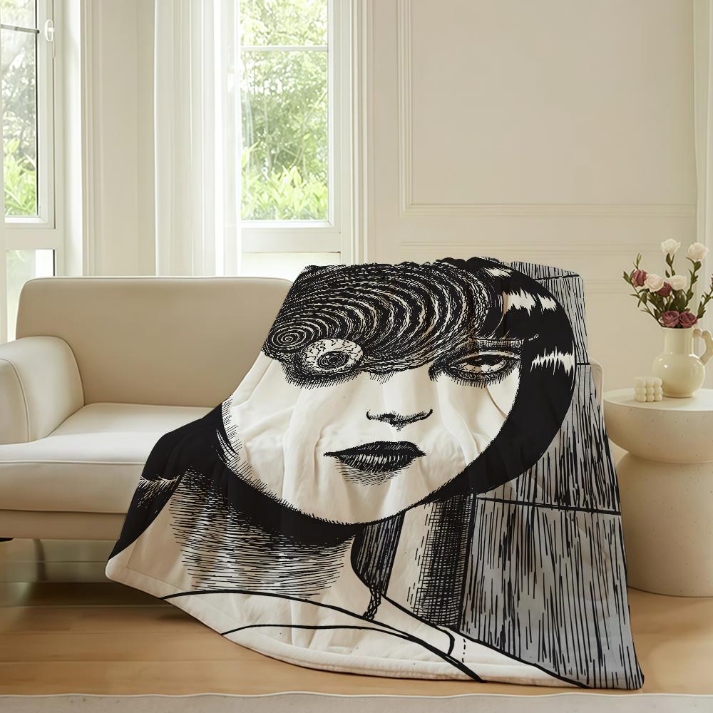 Horror anime Tomie Kawakami Blanket For Sofa Office Bed Plane Travel Sleep Read Relax Camping Soft And Warm