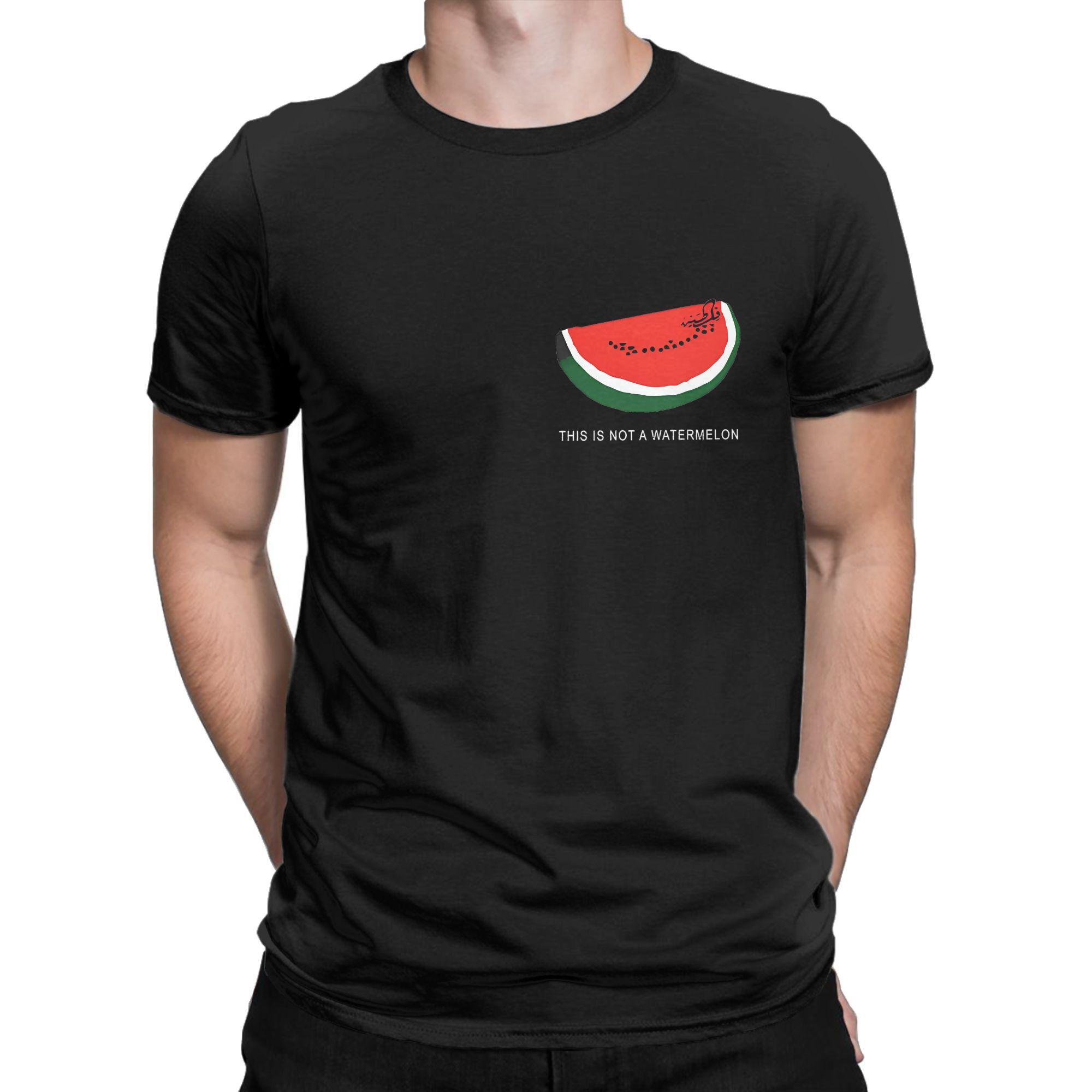 

Watermelons Palestined Men s T Shirt Vintage Tees Short Sleeve Round Neck T-Shirt 100% Cotton Gift Idea Tops 2XL