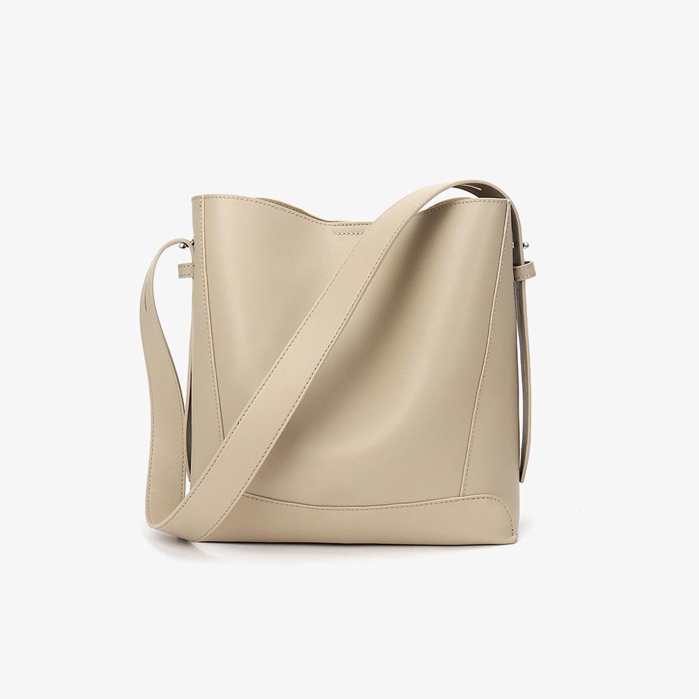 

2025 Новая натуральная кожаная сумка через плечо большой емкости из телячьей кожи женские сумки сумки-тоут для поездок на работу OL сумка-ведро для покупок светло-серый