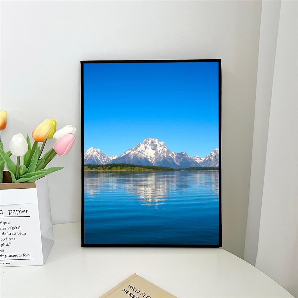1pc Mountain Landscape Cat Self-adhesive Art Poster Waterproof Paper Sticker Coffee House Bar Room Wall Decor