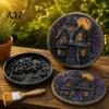 Decorative Yard Stepping Stones Halloween Stone Mold, Reusable Plastic Molds, DIY Cement Garden Landscaping Supplies Path Maker Mold for Patio Lawn &