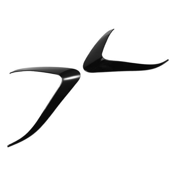 1 Pair Bright Black ABS Car Headlight Eyebrow Kit for BMW None