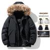 Outdoor Winter Men's Multi-Pocket Down Jacket with Detachable Fur Collar 