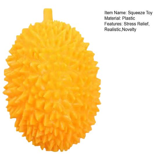 Realistic Durian Squeeze Toy Unbreakable Soft Fidget for Stress Relief Cute Fruit-Shaped Decompression Gadget for Kids Adults