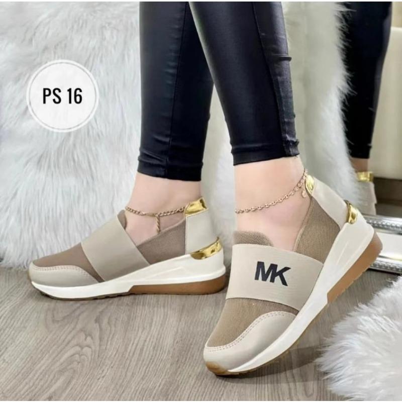 New sports and leisure single shoes women's slope heel elastic wind lazy shoes