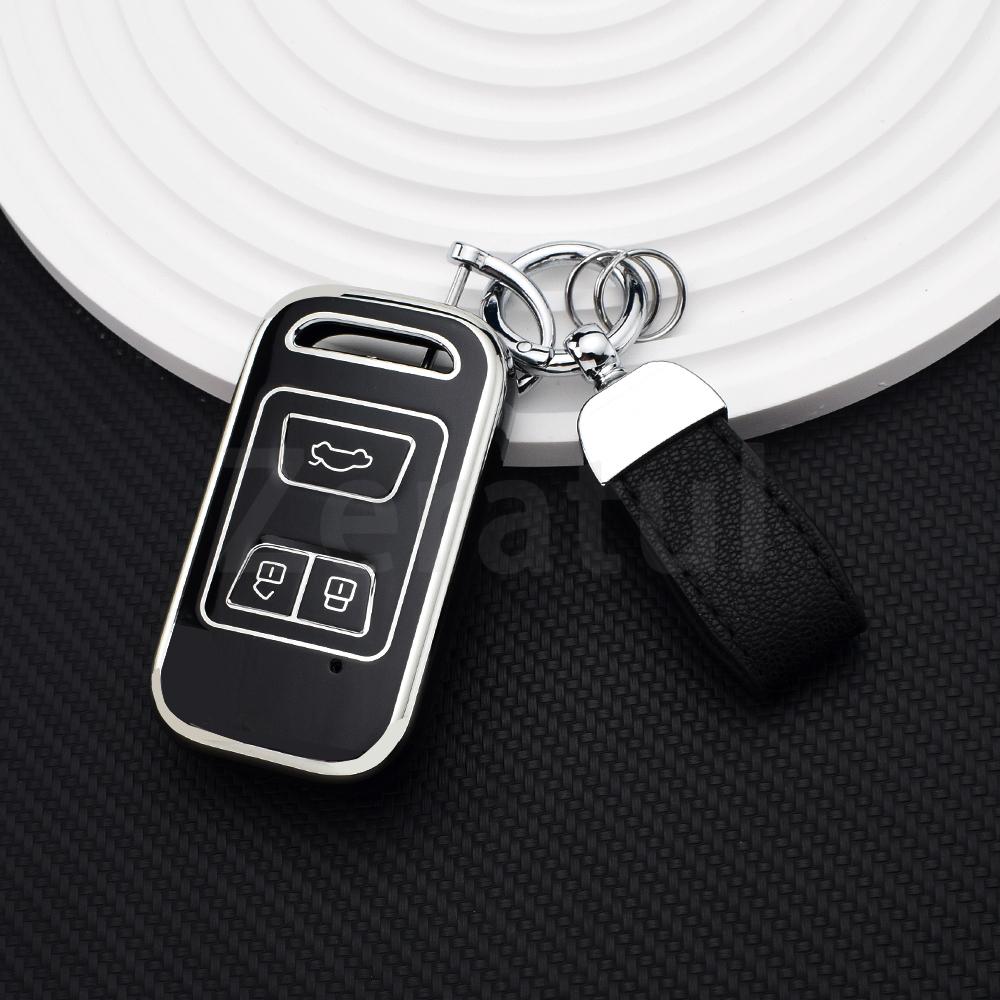 3 Buttons Soft Tpu Car Key Case Cover Shell Fob Holder Keyless For Chery Tiggo 4 3 Tiggo 8 7 Arrizo 5    Key Chains