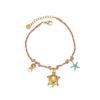 Atoztide Shell Starfish Conch Cherry Charm Bracelet for Women Girls Stainless Steel Gold Color Bead Chain Bracelet Jewelry Gift