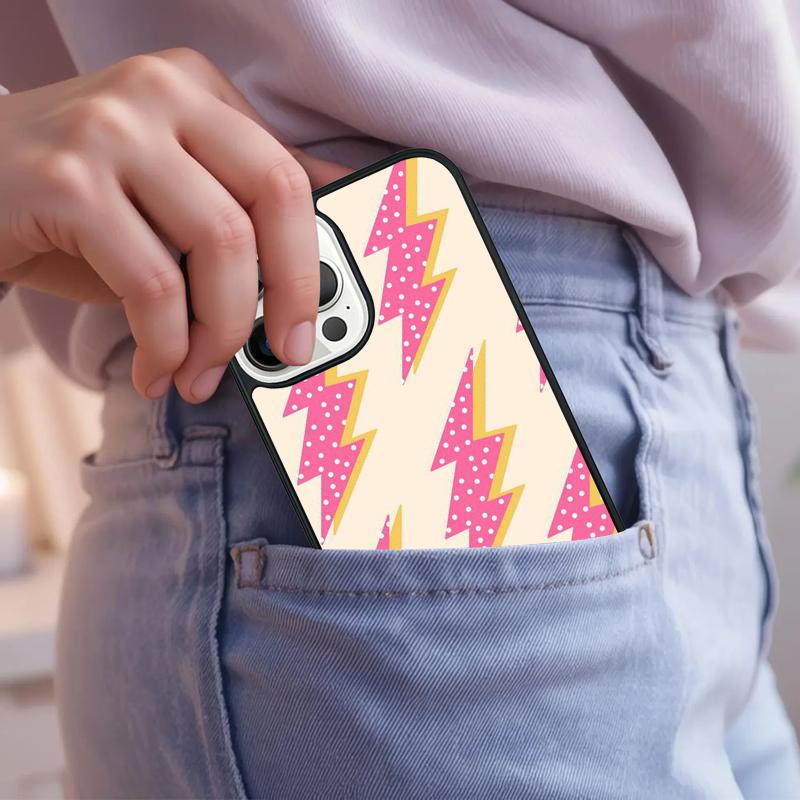 preppy stars lightning pink Phone Case For iPhone 17 Air 15 16e 14 13 Pro Max Coque 12 11 Pro Max PLUS cover