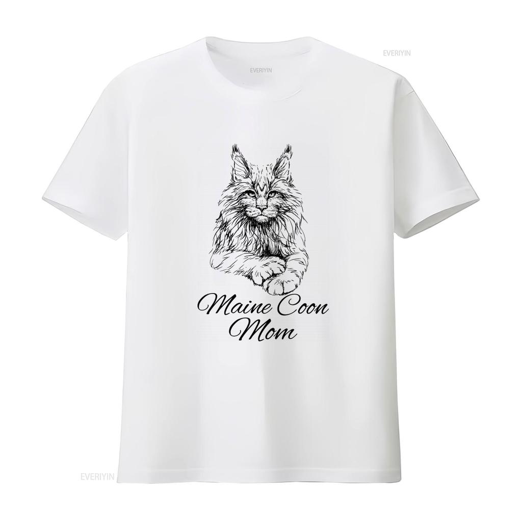 Maine Coon Mom T Shirt for Cat Lovers Stylish and Comfortable with Beautiful Design vintage Washed fashion graphic Stretched