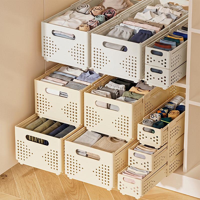 Japanese Style Collapsible Storage Basket With Large Capacity For Kitchen And Living Room Organization