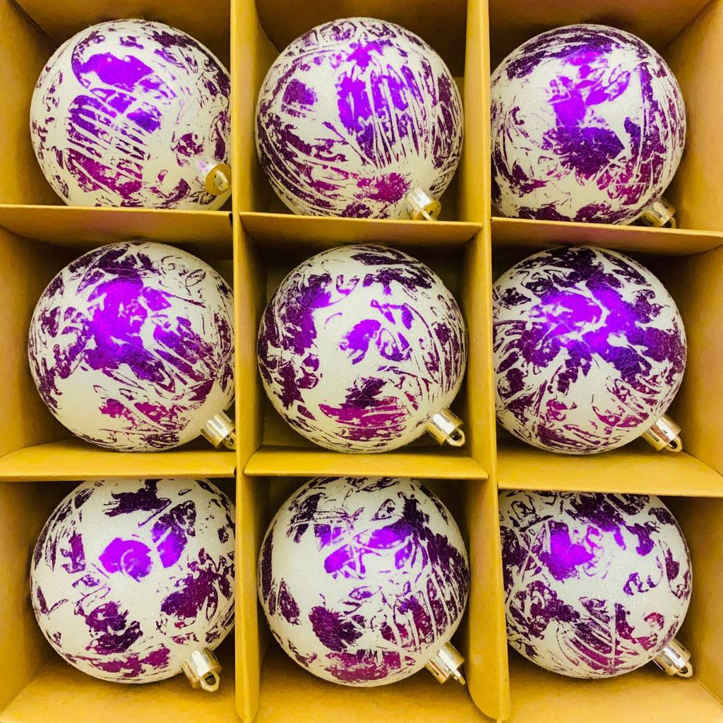 2025 Cross Border New Ink Style Christmas Ball, Sparkling Powder and Hand Drawn Christmas Ball Decoration Window Pendant