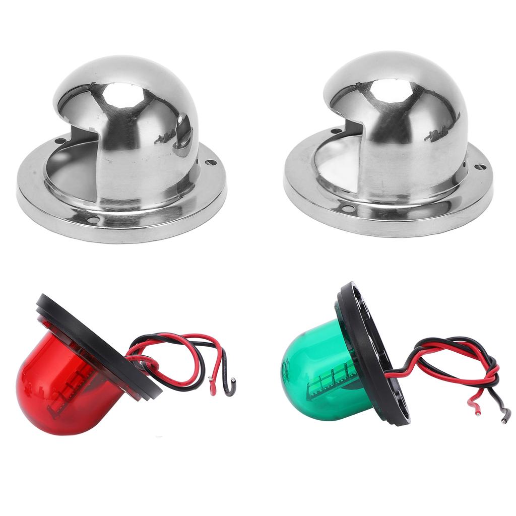 1 Pair Set 12V 24V Red Green Sailing Signal Light Marine Boat LED Bow Navigation Lamp Accessory