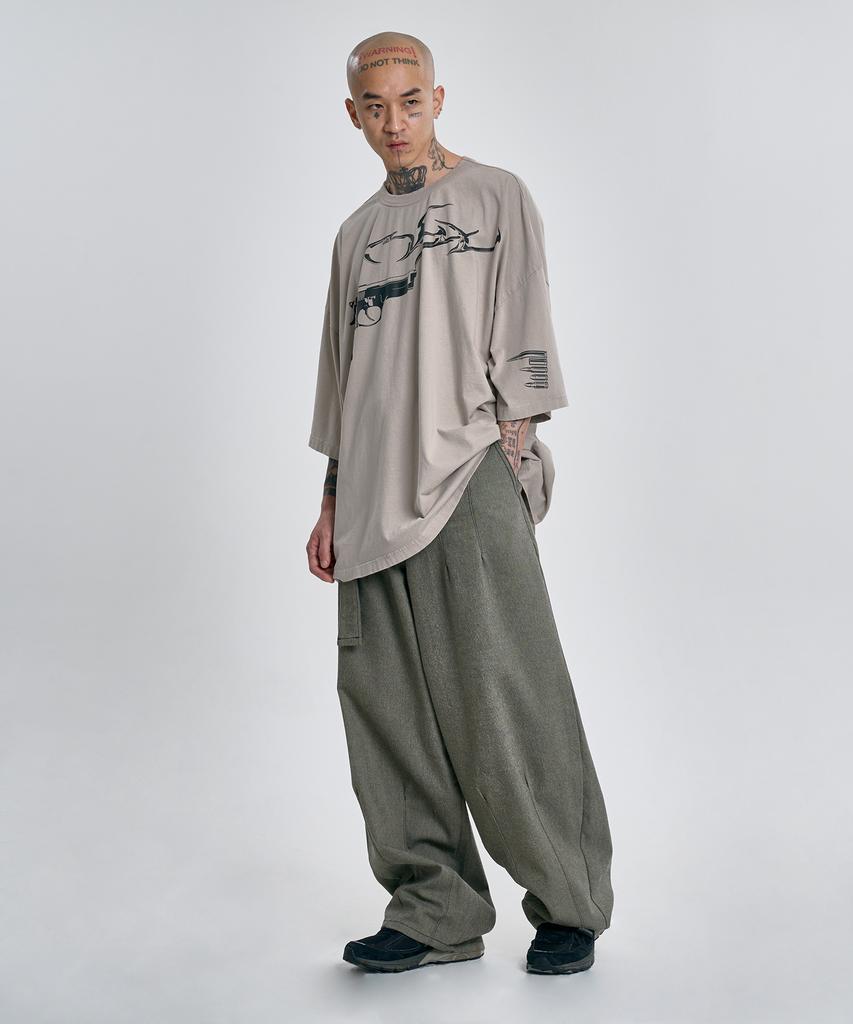 AJOBYAJO [Pba] Gun Shot T-Shirt [Beige]