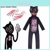 Sirenhead Cartoon Cat Onesie Costume For Kids Halloween Cosplay Outfit Terror Game-inspired