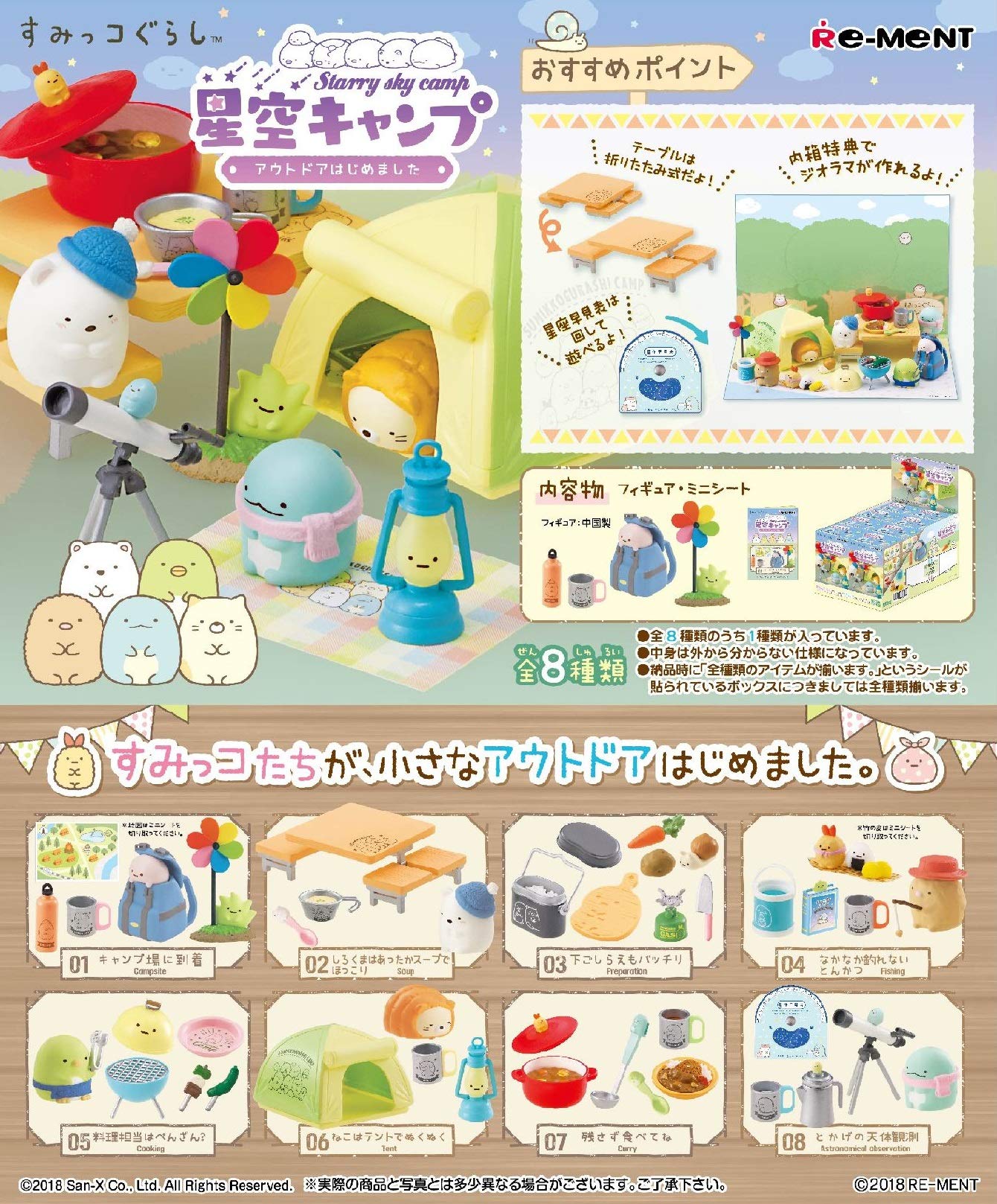 Sumikko Gurashi Starry Sky Camping the BOX Set 1 BOX 8 8 types in total ~Starting Outdoors~ = pieces,