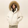 Men Women Cotton-padded Coat Women's Winter Hooded Parkas Fur Collar Thicken Warm Outerwear Cotton Coat Male Outdoor Parkas