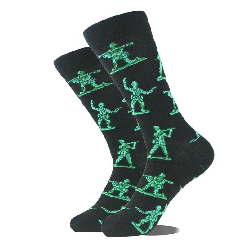 Men Dinosaur Astronaut Planet Crew Socks Harajuku Big Size Sokken Unisex Skateboard Divertidos Happy Design Hip Hop Funny Socks