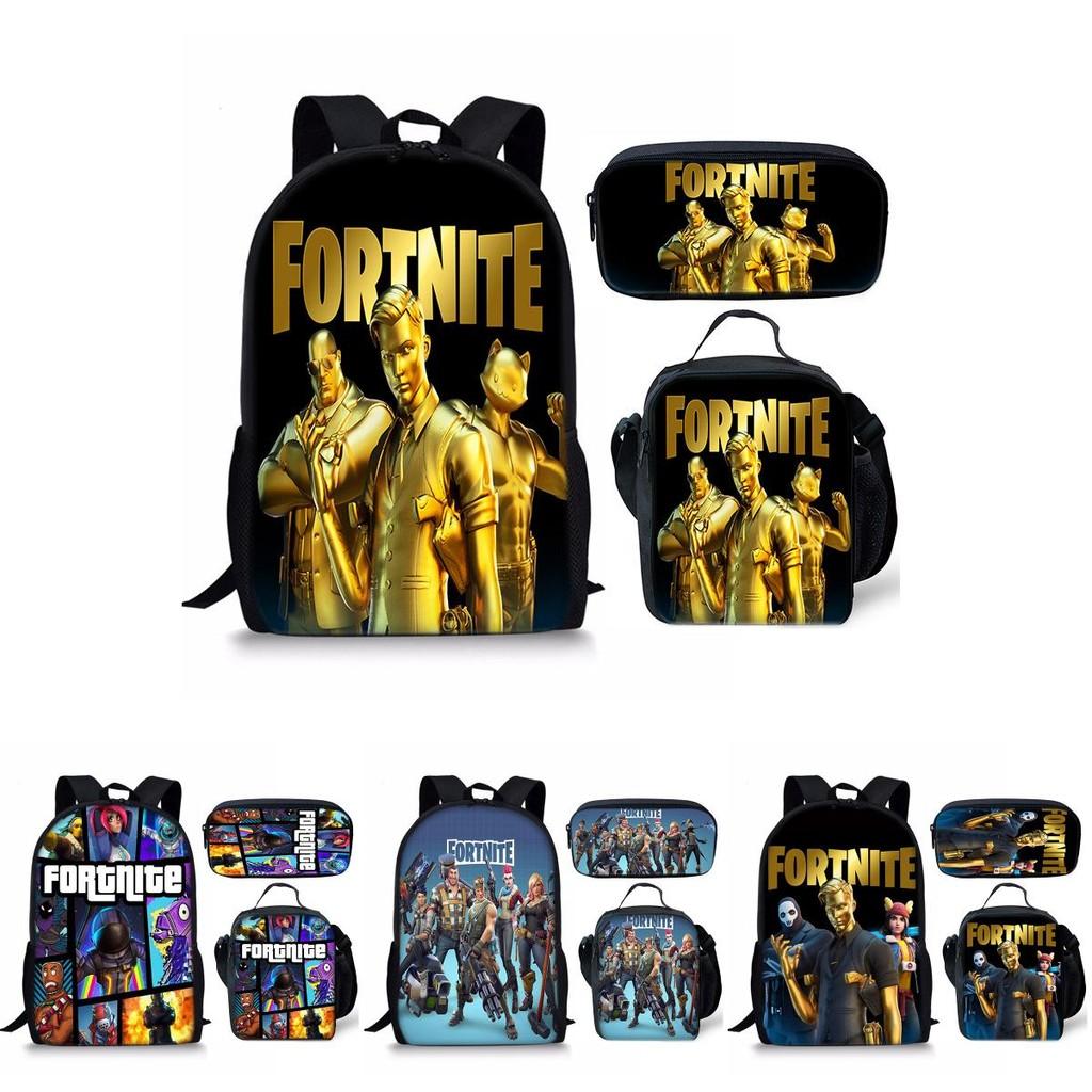 3pcs School Printing Bag Backpack Lunch Box Pencil Bag Gift Children