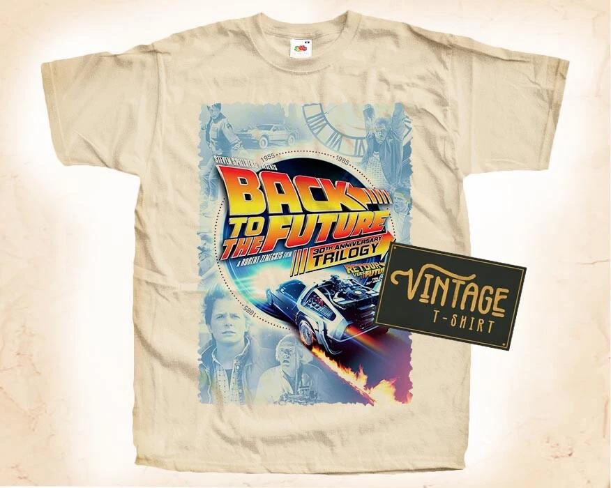 Back to the Future V3 T SHIRT Tee Movie Poster Vintage Natural Tee sizes S-5XL L