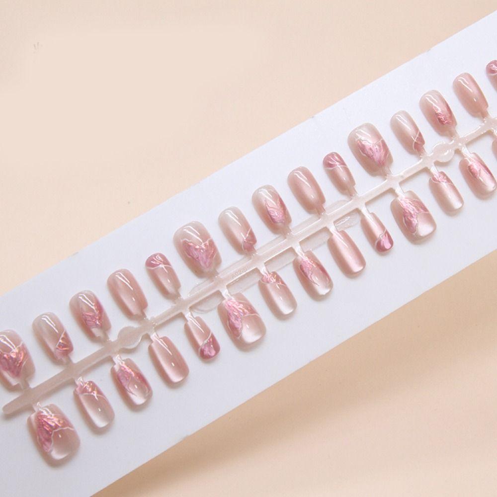 Shining False Nails Long Square Nail Tips Fashion Press on Nails DIY