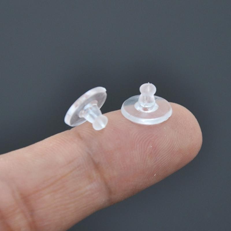 Pack of 100 Silicone Earring Plugs Earrings Back Clear Rubber Ear Studs Stoppers Comfortable Closures for Heavy Earrings