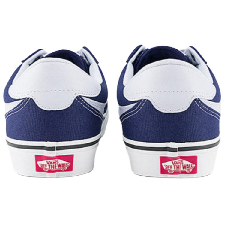 Vans Brooklyn LS Slip Resistant Abrasion Resistant Low top Skateboard Shoes Men's Blue White VN000D7QEMT
