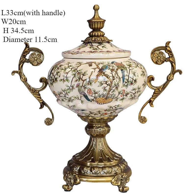American Light Luxury Ceramic Painting Tank Creative Living Room Storage Bottles Personality Porch Jars Decoration Ornaments