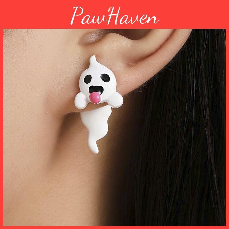 Elegant Ghost Halloween Earrings Striking Glow In The Dark Charming Alloy Ear Studs Women For